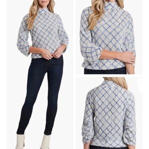 VINCE CAMUTO Diamond Mock Neck Knit Sweater